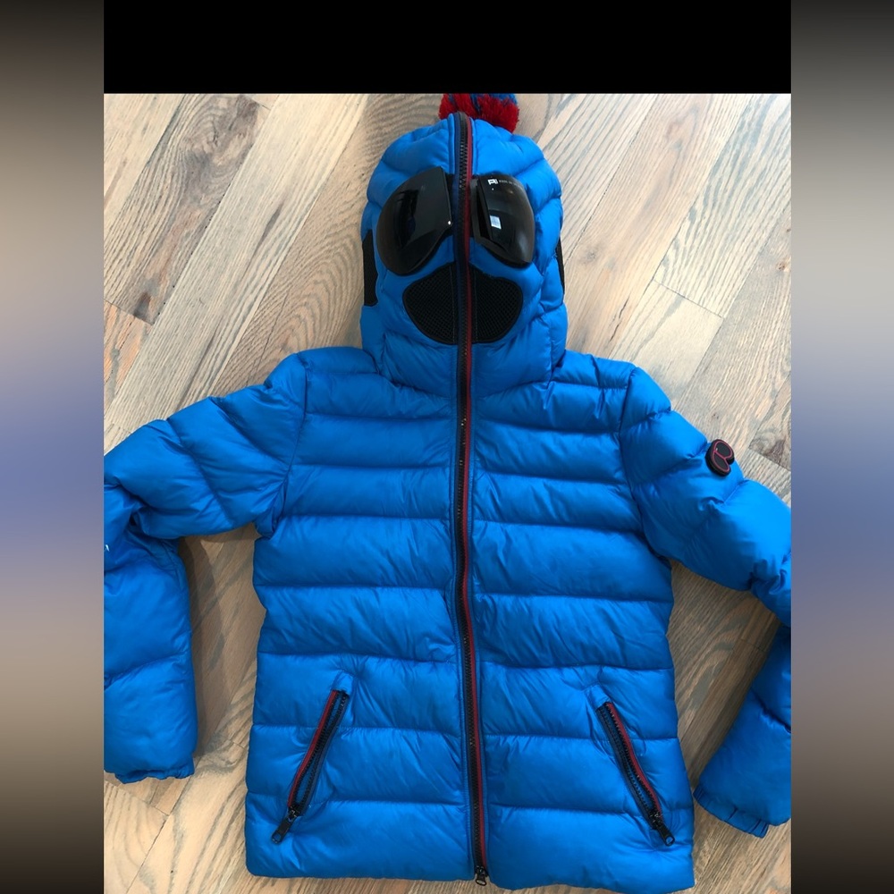 Al Riders On The Storm Kids Blue Puffer Jacket size 10 Y